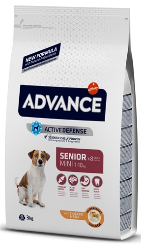 ADVANCE Hondenvoer Mini Senior | Voor oudere kleine rassen - Behoud spiermassa & kraakbeen - 3 kg