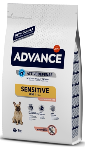 ADVANCE Hondenvoer Mini Sensitive - Zalm monoproteïne, licht verteerbaar voor kleine honden - 3 kg