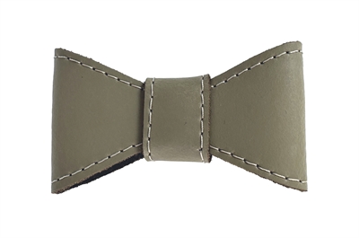 SAZZZ Vlinderstrik Leer Taupe L 3×3 cm – Voor Halsband 3 cm