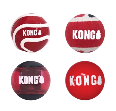 KONG Hondenspeelgoed Ballen Assorti 5,5×5,5 cm – 4 stuks