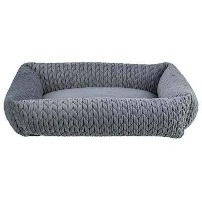 TRIXIE Hondenmand Livia Hoekig Grijs 80×60 cm – Velourslook