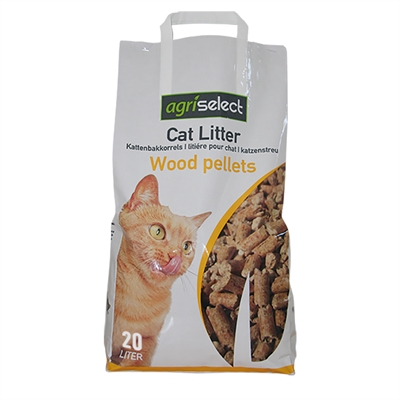 AGRISELECT Holzpellets Katzenstreu 20LTR - Natürliches Weichholz