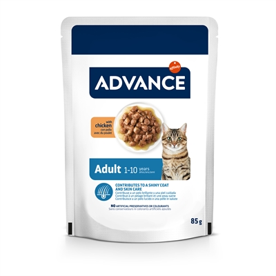 ADVANCE kattenvoer Adult Chicken 12x85 gr – Natvoer voor volwassen katten