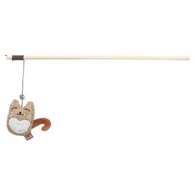 TRIXIE Kattenhengel 38 cm – pluche kat met catnip en houten stok
