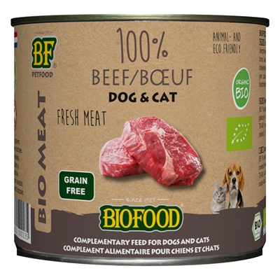 BF PETFOOD kattenvoer blik Biofood Organic 100% rund 12x200g