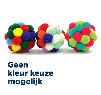 HAPPY PET kattenspeelbal Tabby Patch Pom Pom 4,5×4,5×4,5 cm