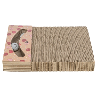 TRIXIE krabplank karton Valentijn met ballen 38×30×5 cm – abrikoos