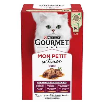 GOURMET kattennatvoer Mon Petit Duo Vlees 6x50 g