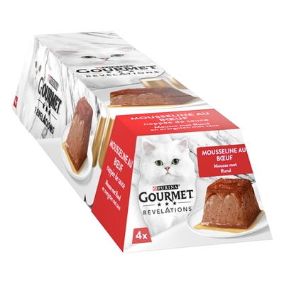 GOURMET kattenmousse Revelations met rund 4x57 g – zachte mousse