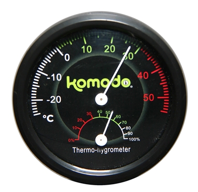 KOMODO Thermometer Hygrometer Analoog Ø 8 cm – Zwart